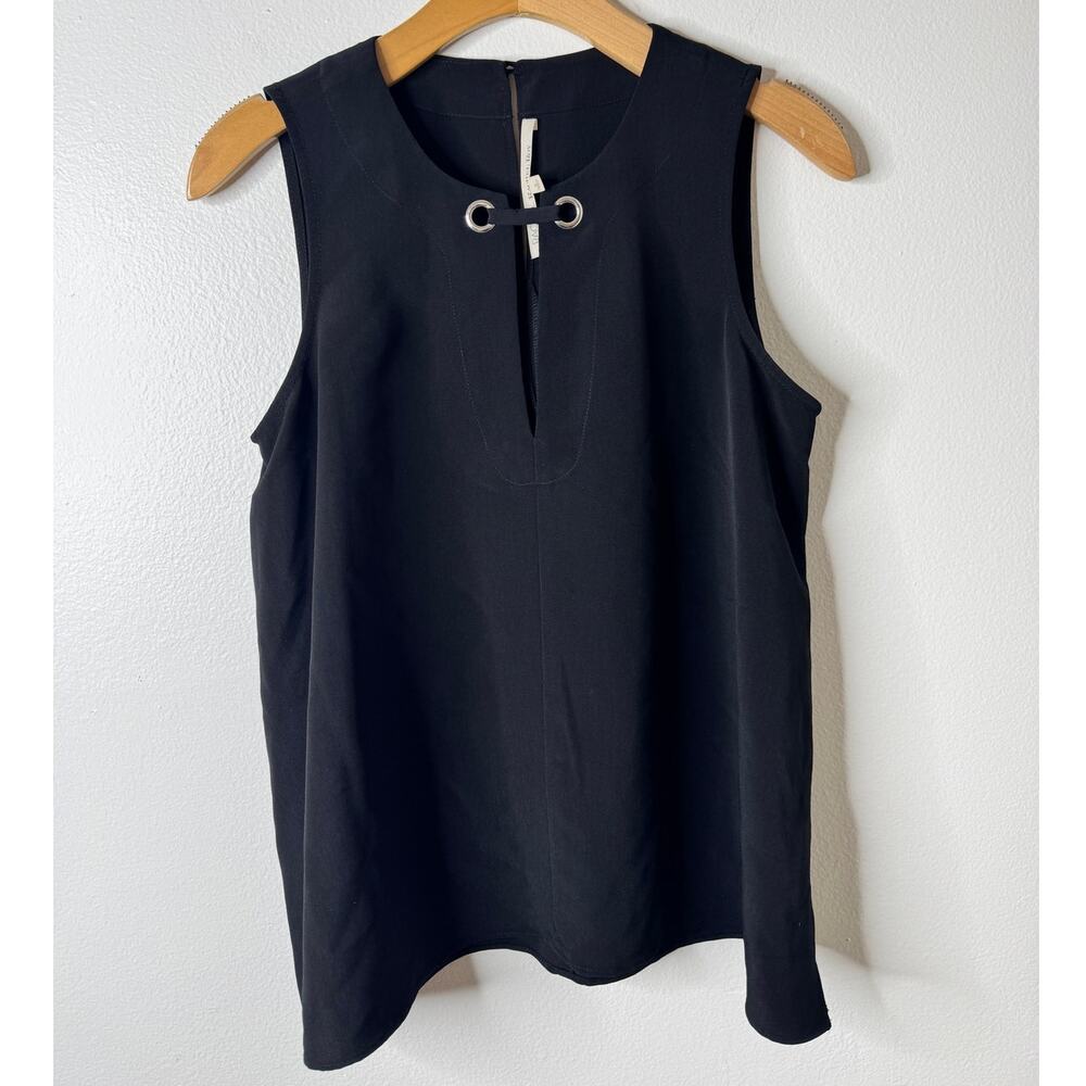 Rachel Roy Small Black Keyhole Grommet Neckline Sleeveless Top Workwear Blouse